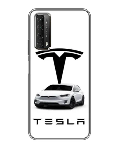 Чехол для Huawei P Smart 2021 с картинкой «Tesla White Style»