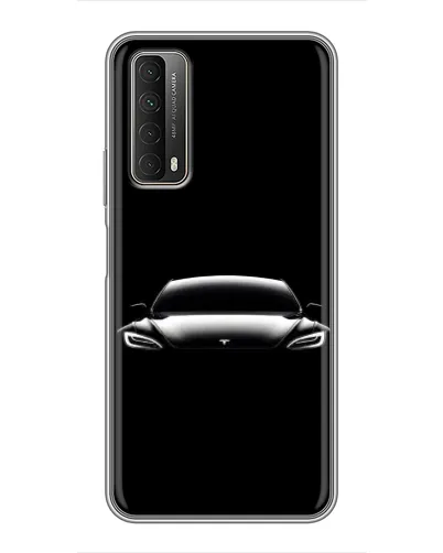 Чехол для Huawei P Smart 2021 с картинкой «Фары Tesla Night»