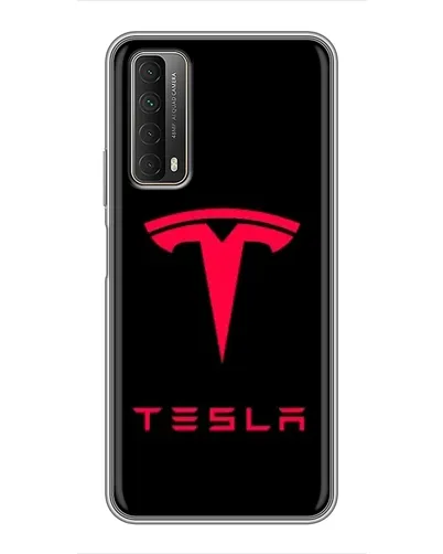 Чехол для Huawei P Smart 2021 с картинкой «Tesla Red Logo»