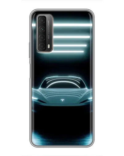 Чехол для Huawei P Smart 2021 с картинкой «Tesla в неоне»