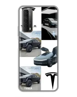 Чехол для Huawei P Smart 2021 с картинкой «Коллаж Cybertruck Tesla» Чехол для Huawei P Smart 2021 с картинкой «Коллаж Cybertruck Tesla»