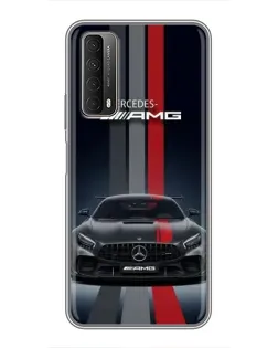 Чехол для Huawei P Smart 2021 с картинкой «Mercedes — белый карбон» Чехол для Huawei P Smart 2021 с картинкой «Mercedes — белый карбон»