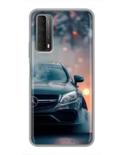 Чехол для Huawei P Smart 2021 с картинкой «Mercedes — ночной город» Чехол для Huawei P Smart 2021 с картинкой «Mercedes — ночной город»