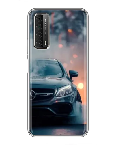 Чехол для Huawei P Smart 2021 с картинкой «Mercedes — ночной город»