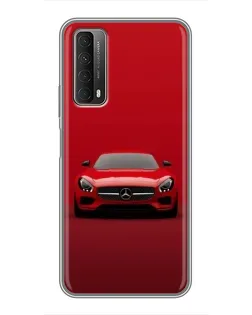 Чехол для Huawei P Smart 2021 с картинкой «Красный Mercedes AMG»