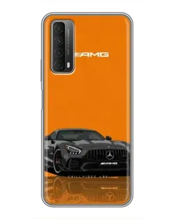 Чехол для Huawei P Smart 2021 с картинкой «Оранжевый Mercedes AMG»