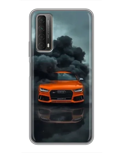 Чехол для Huawei P Smart 2021 с картинкой «Audi в облаках дыма»