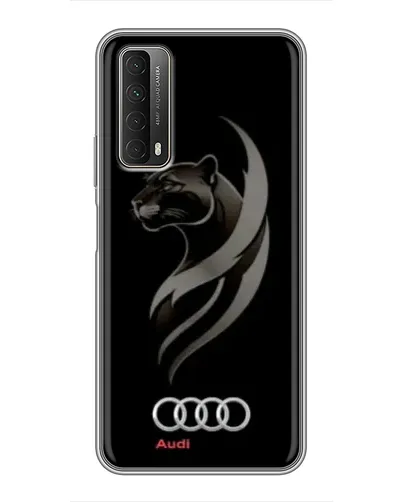 Чехол для Huawei P Smart 2021 с картинкой «Графика — пантера и Audi»