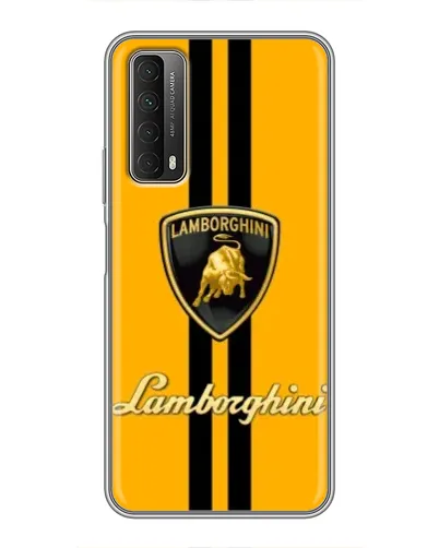 Чехол для Huawei P Smart 2021 с картинкой «Lamborghini Stripe желтый»