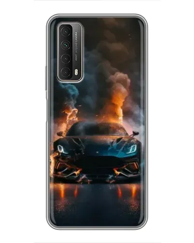 Чехол для Huawei P Smart 2021 с картинкой «Lamborghini дымная эстетика»
