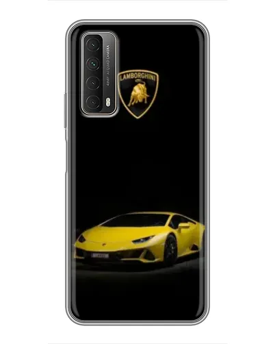 Чехол для Huawei P Smart 2021 с картинкой «Lamborghini желтый акцент»