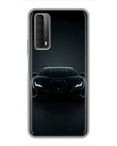 Чехол для Huawei P Smart 2021 с картинкой «Черный Lamborghini Aventador»