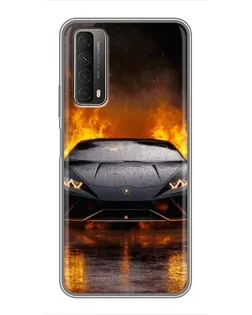 Чехол для Huawei P Smart 2021 с картинкой «Lamborghini в огне» Чехол для Huawei P Smart 2021 с картинкой «Lamborghini в огне»