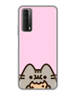 Чехол для Huawei P Smart 2021 с картинкой «Pusheen и печенье»