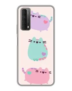 Чехол для Huawei P Smart 2021 с картинкой «Pusheen трио»