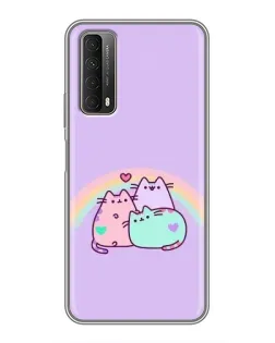 Чехол для Huawei P Smart 2021 с картинкой «Радужные Пушины»