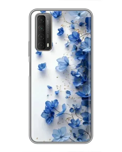Чехол для Huawei P Smart 2021 с картинкой «Голубой цветочный каскад»