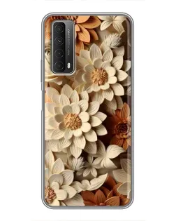 Чехол для Huawei P Smart 2021 с картинкой «Бежевый флористический декор» Чехол для Huawei P Smart 2021 с картинкой «Бежевый флористический декор»