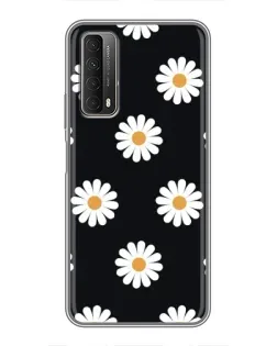 Чехол для Huawei P Smart 2021 с картинкой «Ромашки на черном» Чехол для Huawei P Smart 2021 с картинкой «Ромашки на черном»