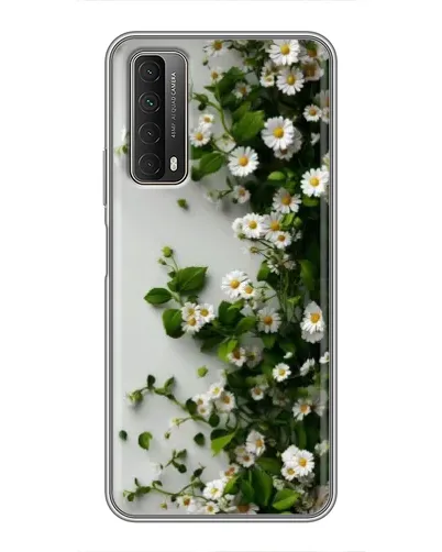 Чехол для Huawei P Smart 2021 с картинкой «Ветка мелких белых цветов»