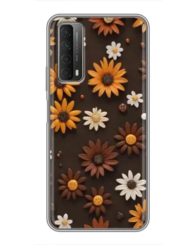 Чехол для Huawei P Smart 2021 с картинкой «Узор из маленьких подсолнухов»