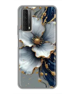 Чехол для Huawei P Smart 2021 с картинкой «Белый цветок и золотой флюид» Чехол для Huawei P Smart 2021 с картинкой «Белый цветок и золотой флюид»