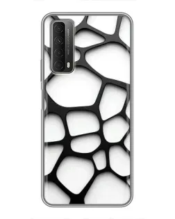Чехол для Huawei P Smart 2021 с картинкой «Белая объемная сетка» Чехол для Huawei P Smart 2021 с картинкой «Белая объемная сетка»