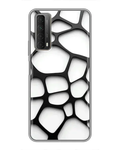 Чехол для Huawei P Smart 2021 с картинкой «Белая объемная сетка»