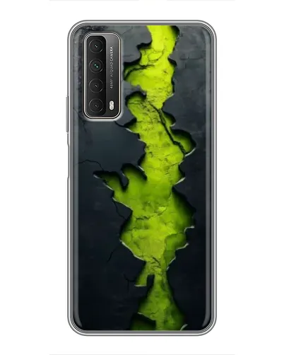 Чехол для Huawei P Smart 2021 с картинкой «Салатовый разлом скалы»