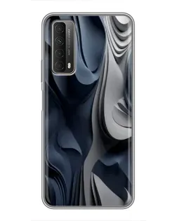 Чехол для Huawei P Smart 2021 с картинкой «Объемные синие складки» Чехол для Huawei P Smart 2021 с картинкой «Объемные синие складки»