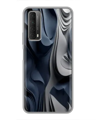 Чехол для Huawei P Smart 2021 с картинкой «Объемные синие складки»