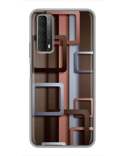 Чехол для Huawei P Smart 2021 с картинкой «Коричневые объемные квадраты»