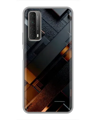 Чехол для Huawei P Smart 2021 с картинкой «Черные геометрические блоки»