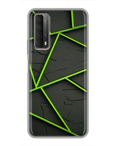 Чехол для Huawei P Smart 2021 с картинкой «Зеленые геометрические линии»