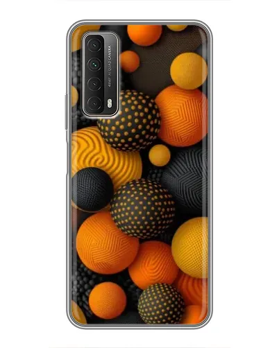 Чехол для Huawei P Smart 2021 с картинкой «Объемные оранжевые сферы»