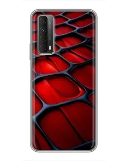 Чехол для Huawei P Smart 2021 с картинкой «Красная глянцевая сетка»