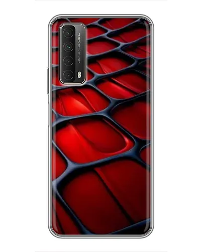 Чехол для Huawei P Smart 2021 с картинкой «Красная глянцевая сетка»