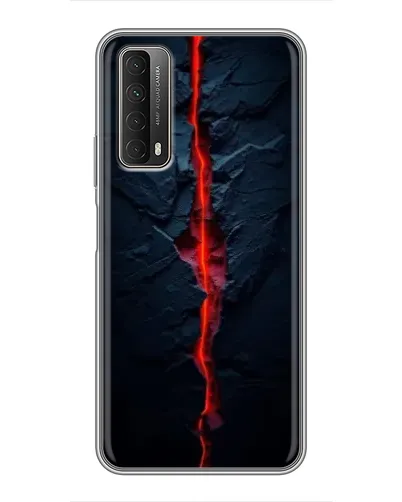 Чехол для Huawei P Smart 2021 с картинкой «Kрасная лавовая трещина»