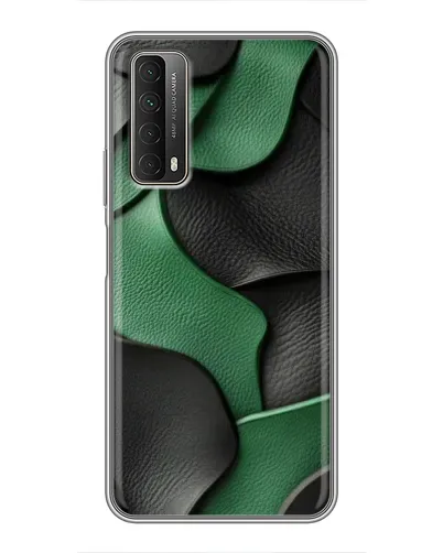 Чехол для Huawei P Smart 2021 с картинкой «Зеленые кожаные волны»