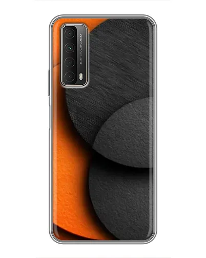 Чехол для Huawei P Smart 2021 с картинкой «Геометрия оранжевых кругов»