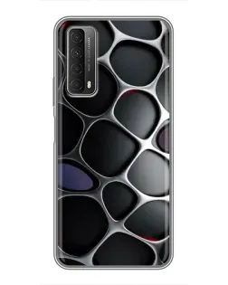 Чехол для Huawei P Smart 2021 с картинкой «Объемная темная решетка»