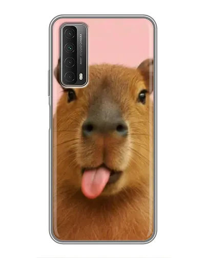 Чехол для Huawei P Smart 2021 с картинкой «Капибара с языком»