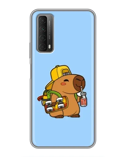 Чехол для Huawei P Smart 2021 с картинкой «Капибара на скейте»