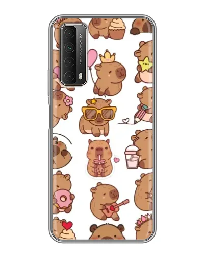 Чехол для Huawei P Smart 2021 с картинкой «Стикерпак с капибарами»