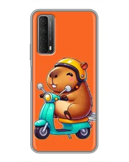 Чехол для Huawei P Smart 2021 с картинкой «Капибара на скутере» Чехол для Huawei P Smart 2021 с картинкой «Капибара на скутере»
