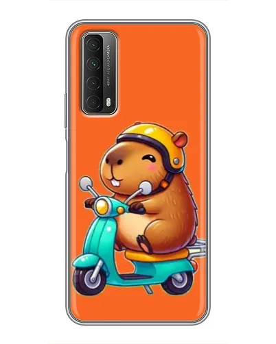 Чехол для Huawei P Smart 2021 с картинкой «Капибара на скутере»