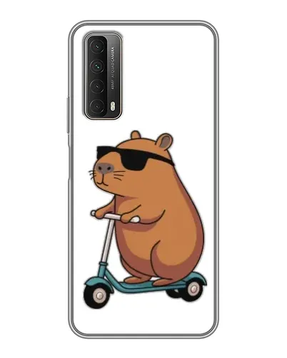 Чехол для Huawei P Smart 2021 с картинкой «Капибара на самокате»