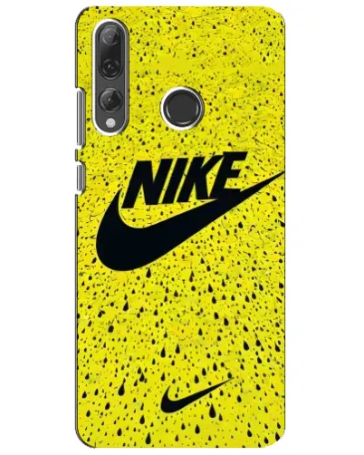 Чехол для Huawei P Smart Plus 2019 с картинкой «Желтый текстурный Nike»