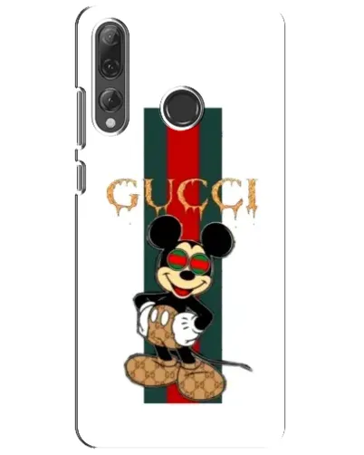 Чехол для Huawei P Smart Plus 2019 с картинкой «Микки Маус Gucci — полосы»