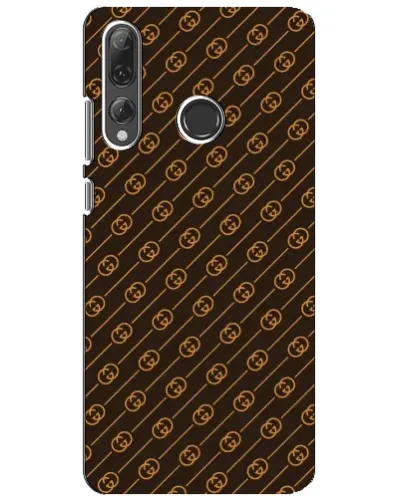 Чехол для Huawei P Smart Plus 2019 с картинкой «Gucci — золотые диагонали»